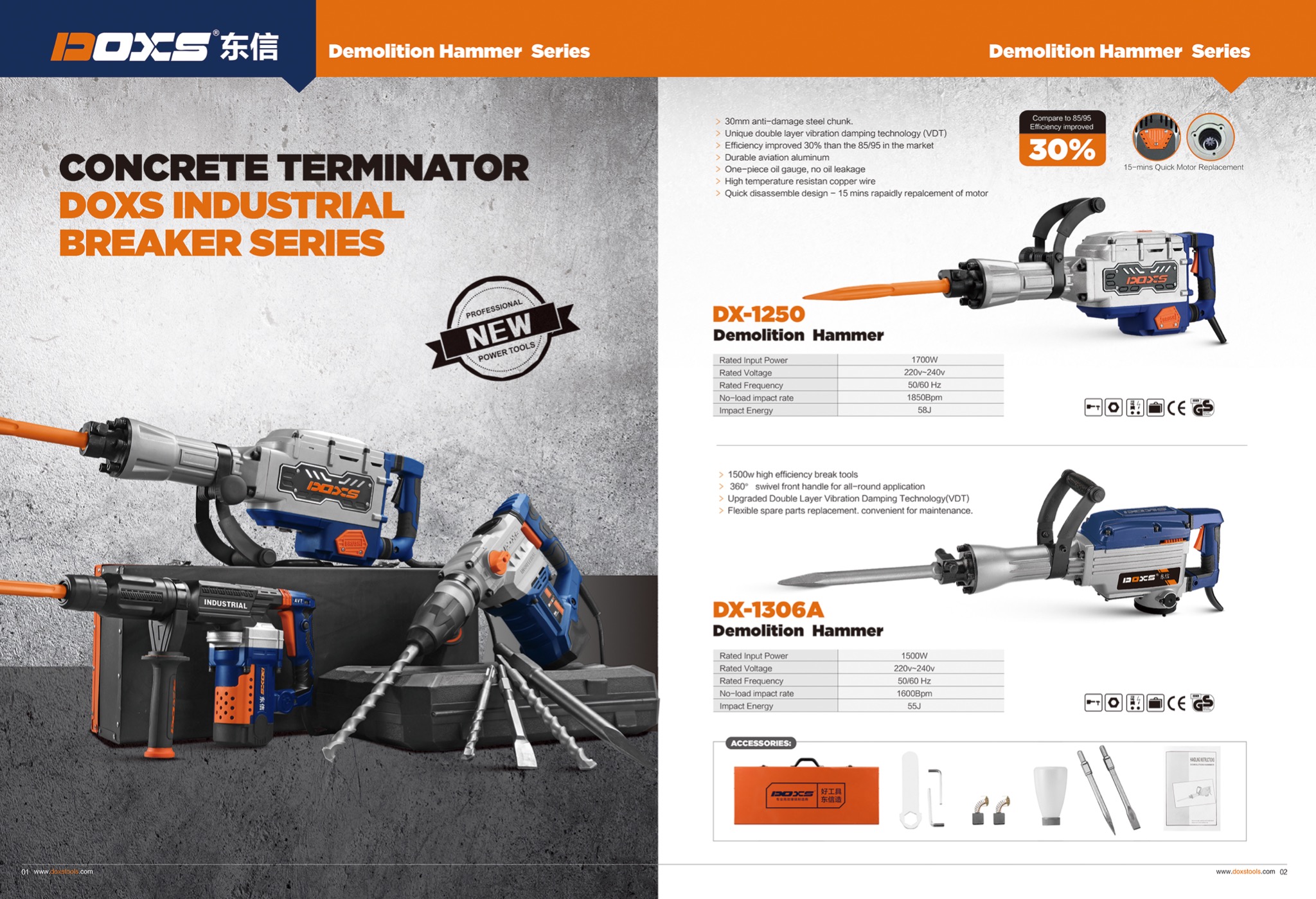 Demolition Hammer Series (DX-1250 / DX-1306A)